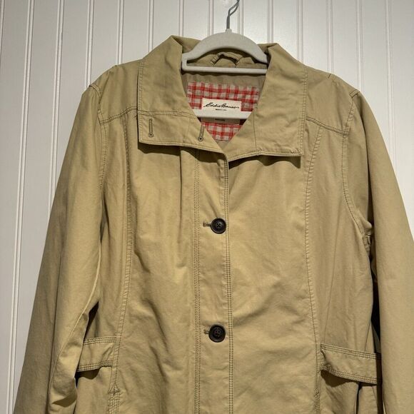 Eddie Bauer Tan Trench Coat Size XL Tall - Picture 2 of 5
